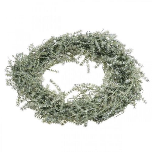 Article Couronne décorative de mélèze, couronne d&#39;aiguilles artificielles enneigée blanc gris Ø32cm