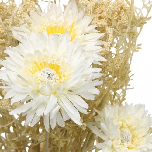 Article Bouquet artificiel asters et gypsophile beige, blanc 43cm