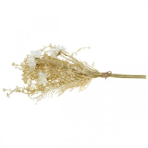 Article Bouquet artificiel asters et gypsophile beige, blanc 43cm