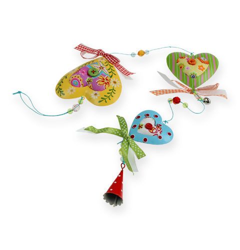 Coeurs en tissu décoratif à suspendre 80cm