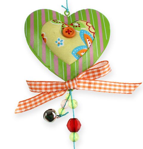 Floristik24 Coeurs en tissu décoratif à suspendre 80cm
