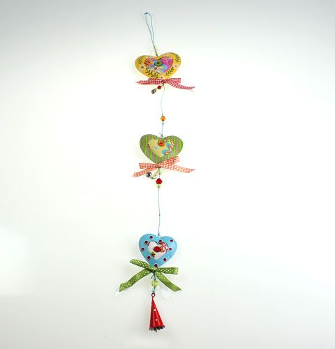 Floristik24 Coeurs en tissu décoratif à suspendre 80cm