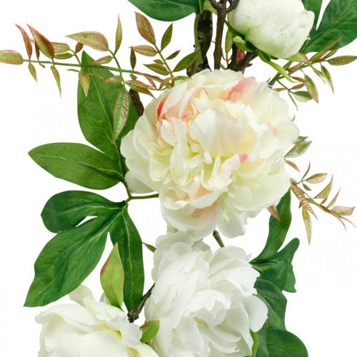 Article Topper pivoine, décoration de table, branche Paeonia blanche L60cm