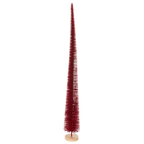 Sapin de Noël décoratif moderne et fin sur socle en bois, 80 cm