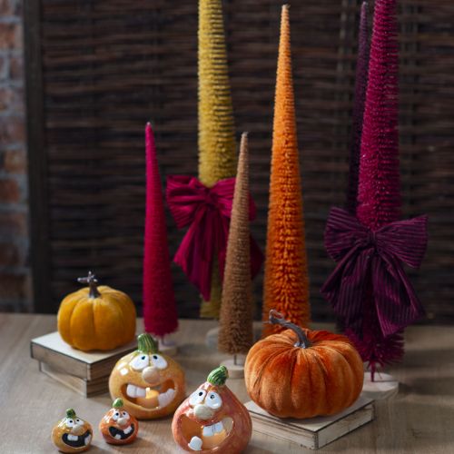 Arbre décoratif en matériau artificiel orange 60 cm sur base en bois | Floristik24.fr