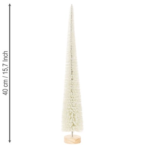 Sapin de Noël décoratif avec socle en bois pour décoration hivernale, 40 cm, 3 pièces | Floristik24.fr