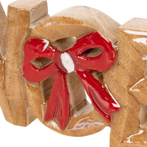 Décoration de Noël en bois « Noel » avec nœud rouge, 18 cm | Floristik24.fr