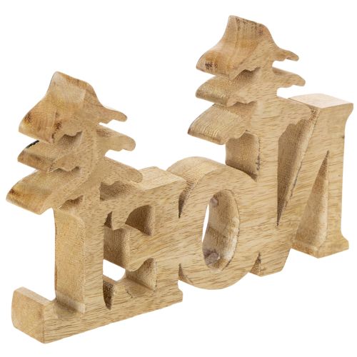Décoration de Noël en bois "Noel" avec deux sapins 18 cm | Floristik24.fr