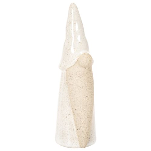 Décorations figurines lutin en céramique 18 cm blanc et naturel 3 pièces