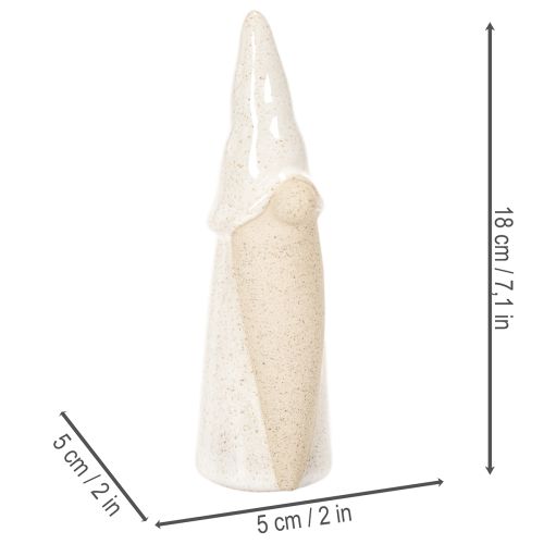 Décorations figurines lutin en céramique 18 cm blanc et naturel 3 pièces | Floristik24.fr
