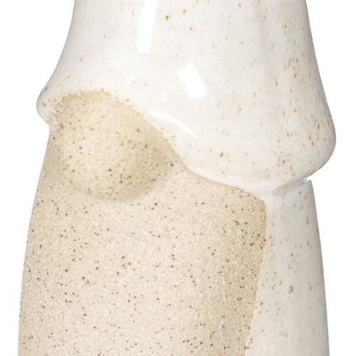 Figurine de Noël en céramique - Lutin décoratif - 22 cm - Blanc et naturel | Floristik24.fr