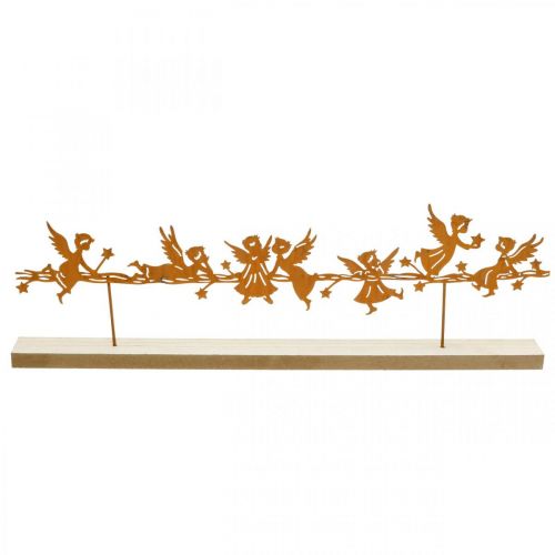 Décoration de table Noël ange support métal grille 50×17cm