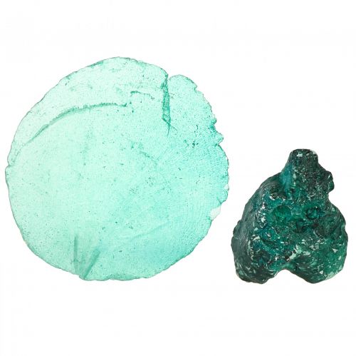 Article Moules huîtres tranches de capiz en filet turquoise 3,5–9,5cm 2pcs