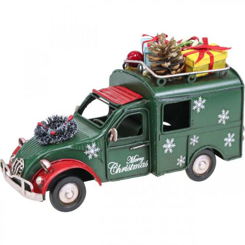 Article Décoration de Noël voiture Voiture de Noël vintage vert L17cm