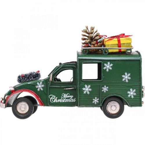 Floristik24 Décoration de Noël voiture Voiture de Noël vintage vert L17cm