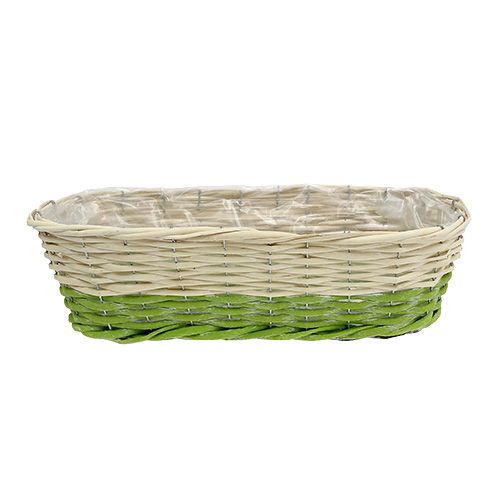 Floristik24 Boîte balcon ovale 48x18cm H14cm crème, vert