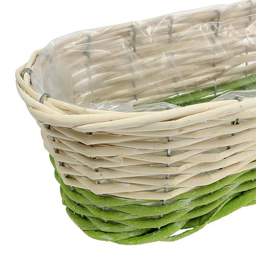 Article Boîte balcon ovale 48x18cm H14cm crème, vert