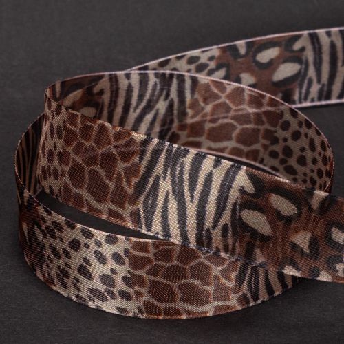 Ruban décoratif imprimé animal 25 mm x 20 m polyester | Floristik24.fr