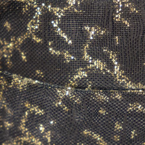 Ruban Organza Transparent Noir et Doré 15mm x 20m pour Décoration | Floristik24.fr