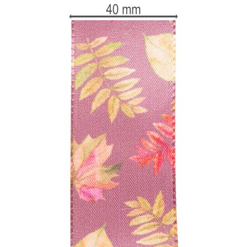 Ruban décoratif en polyester à motifs de feuilles d'automne 40mm x 15m | Floristik24.fr