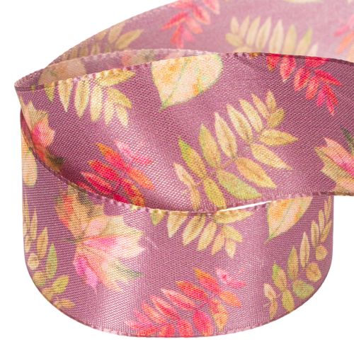 Ruban décoratif en polyester à motifs de feuilles d'automne 40mm x 15m | Floristik24.fr