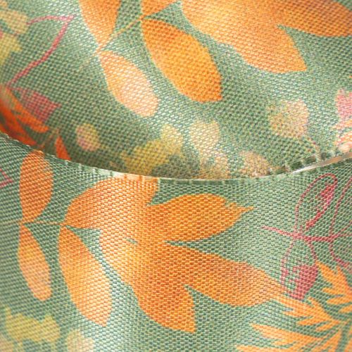 Ruban décoratif en tissu motif feuilles d’automne, 40 mm x 15 m | Floristik24.fr