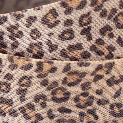Ruban décoratif motif léopard 25 mm x 18 m, polyester, tons naturels | Floristik24.fr
