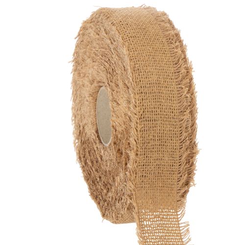 Bande décorative en coton avec franges 40 mm x 30 m marron acheter | Floristik24.fr