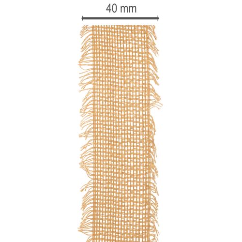 Bande décorative en coton avec franges 40 mm x 30 m marron | Floristik24.fr