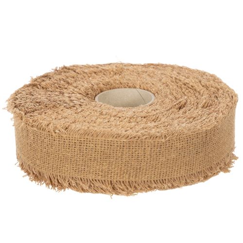 Bande décorative en coton avec franges 40 mm x 30 m marron | Floristik24.fr