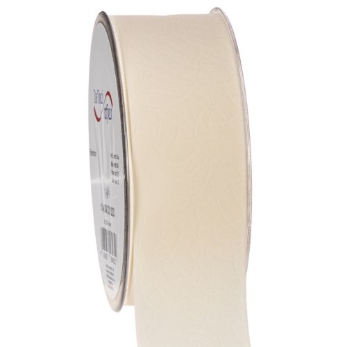 Ruban décoratif en velours crème 40 mm x 20 m pour décoration intérieure et emballage cadeau
