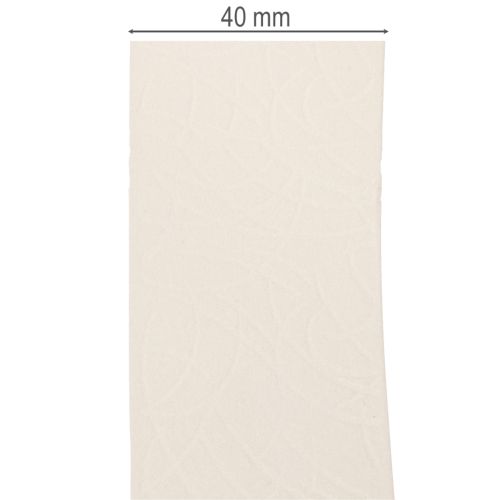 Ruban décoratif en velours crème 40 mm x 20 m pour décoration intérieure et emballage cadeau | Floristik24.fr
