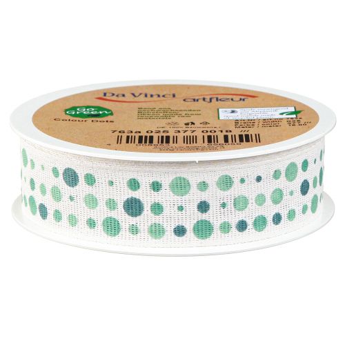 Article Ruban Ruban Coton Maritime Pois Turquoise 25mm 18m