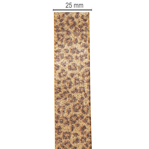 Ruban décoratif léopard en soie artificielle 25 mm x 20 m pour décoration intérieure et floristique | Floristik24.fr