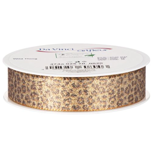Ruban décoratif léopard en soie artificielle 25 mm x 20 m pour décoration intérieure et floristique | Floristik24.fr