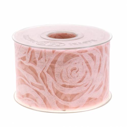 Floristik24 Ruban déco roses large rose 63mm 20m