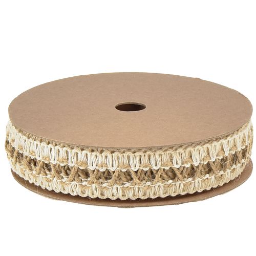 Article Ruban de jute ruban décoratif avec passants crème naturel 25mm 10m