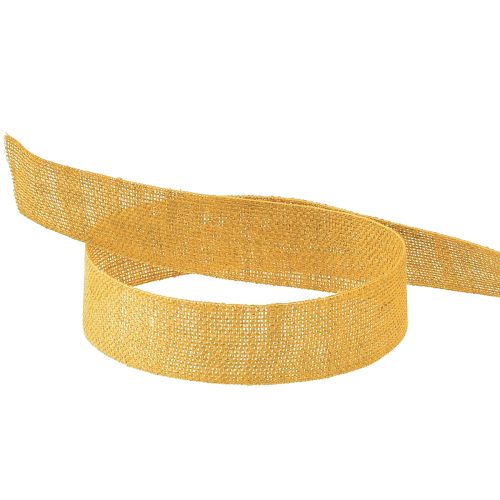 Floristik24 Ruban décoratif nature jaune 25mm 20m