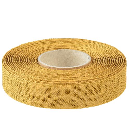 Floristik24 Ruban décoratif nature jaune 25mm 20m