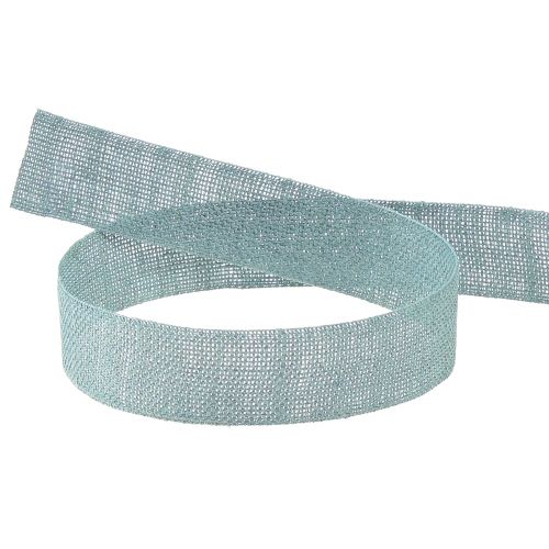 Floristik24 Ruban décoratif menthe naturelle 25mm 20m