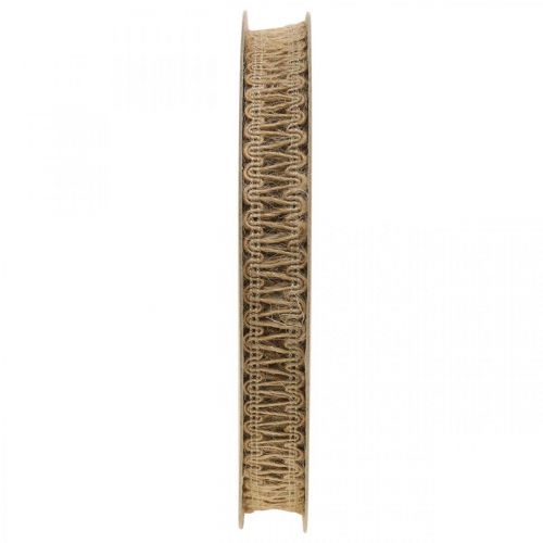 Ruban déco naturel, décoration cadeau, ruban jute nature 15mm 15m