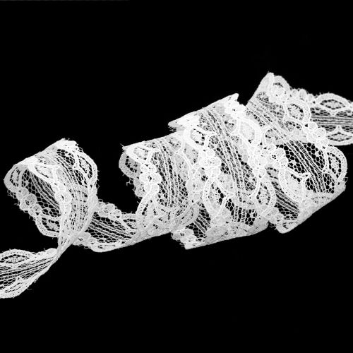 Floristik24 Ruban dentelle bord festonné blanc 25mm 20m