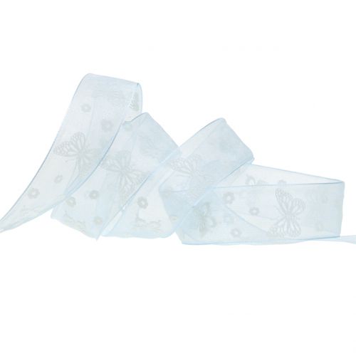 Article Ruban organza papillon bleu 25mm 20m