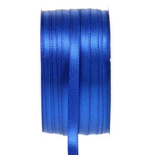 Floristik24 Ruban déco bleu 6mm 50m