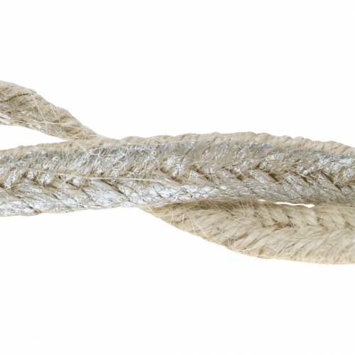 Floristik24 Cordon large jute argent 10mm 4m