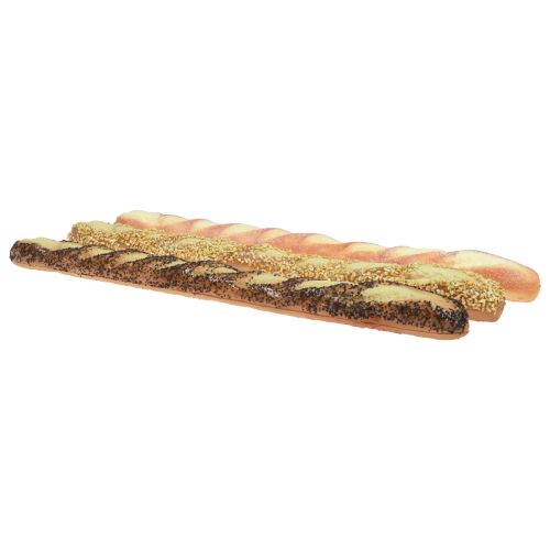 Floristik24 Baguette alimentaire mannequins décoration boulangerie assortis 45cm 3pcs