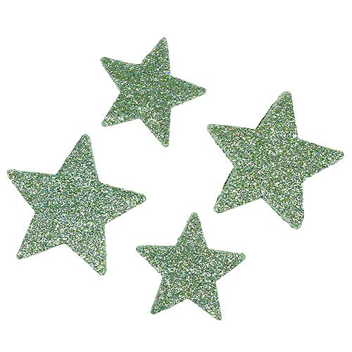 Floristik24 Étoiles artisanales vert menthe 4-5cm 40pcs