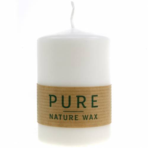Article PURE Nature Safe Candle bougie pilier stéarine, cire de colza 90/60mm blanc 1 pc