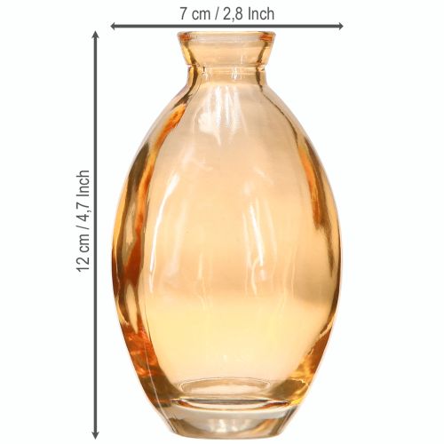 Article Vase bulbeux mini vases en verre orange Ø7cm H12cm 6 pcs
