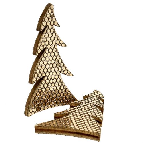 Floristik24 Décoration à disperser en bois de sapin doré 4cm 48 pcs